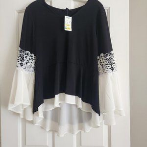 Beautiful black and white layered top.